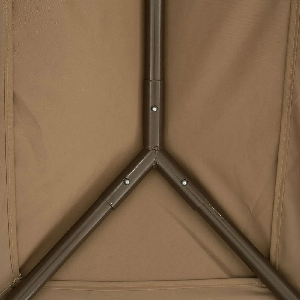 10ft x 12ft Solid Steel Gazebo Patio Canopy with Mosquito Netting in Tan Brown