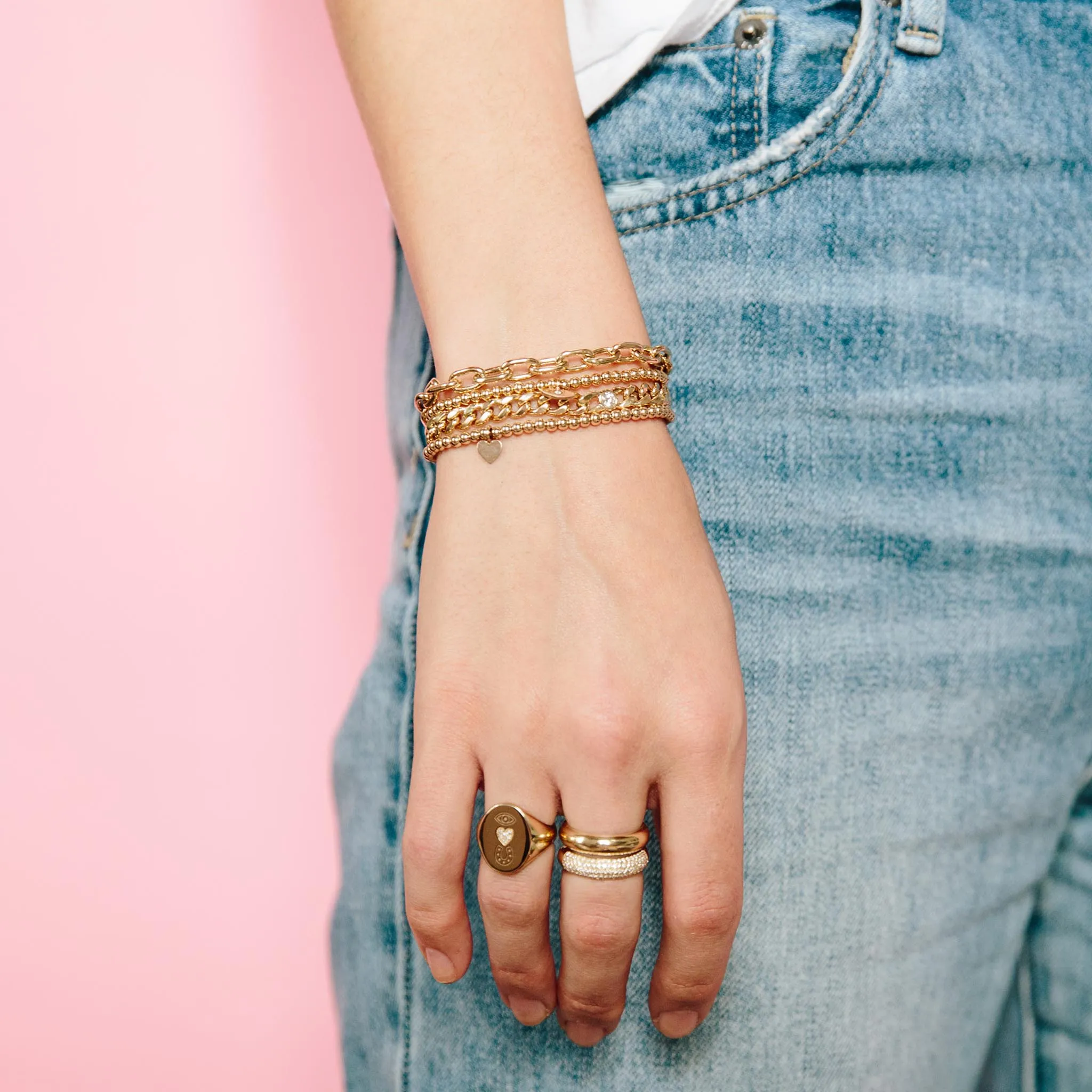 14k Extra Large Square Oval Link Chain Bracelet
