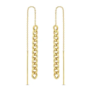 14k Gold Medium Curb Chain Drop Threaders
