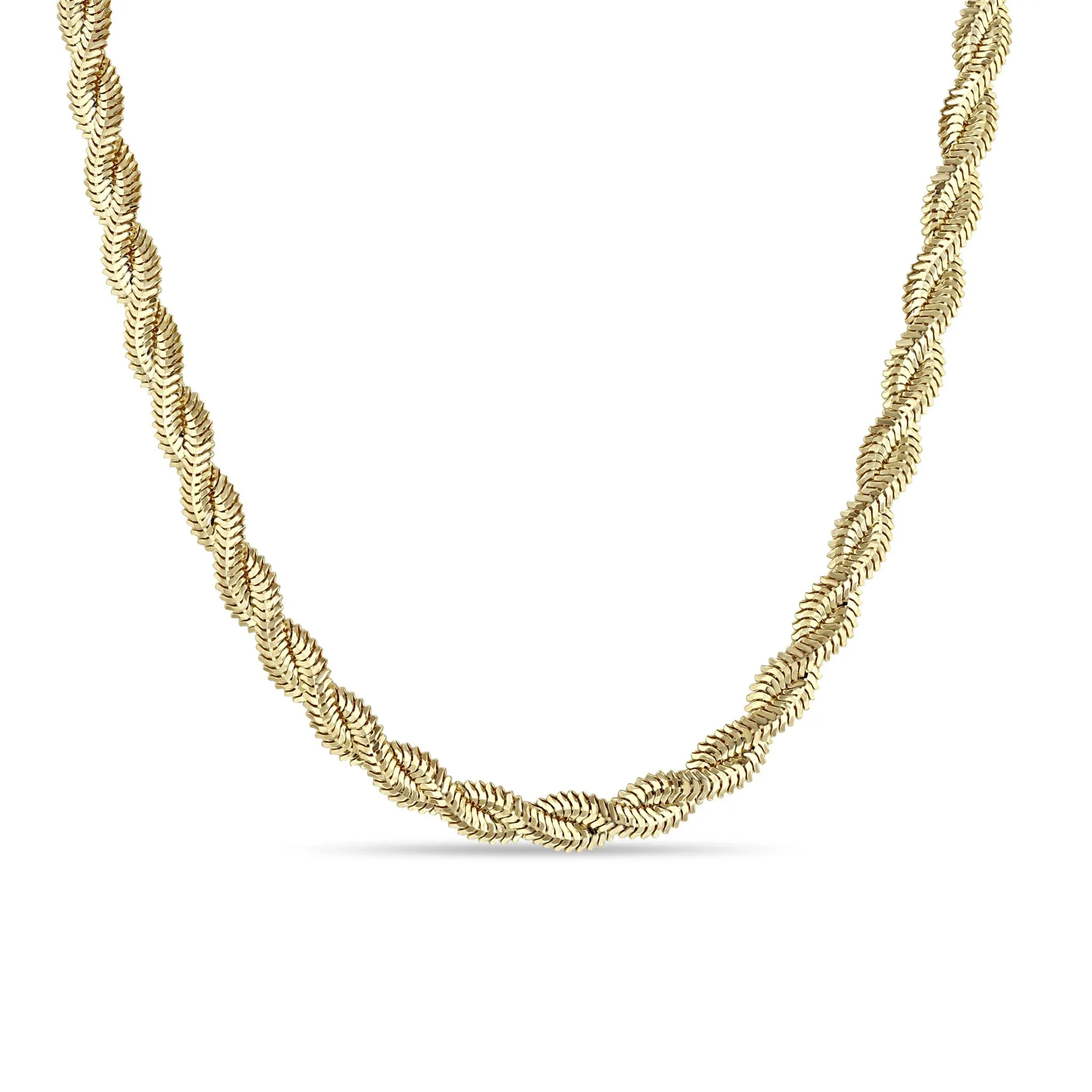 14k Gold Twisted Snake Chain Necklace
