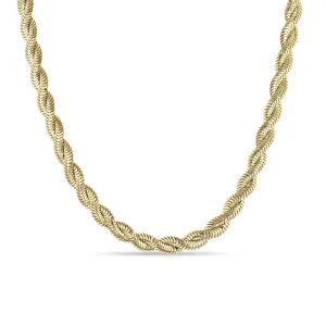 14k Gold Twisted Snake Chain Necklace