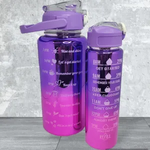 2 Pack Metallic Designed Motivation Water Jugs