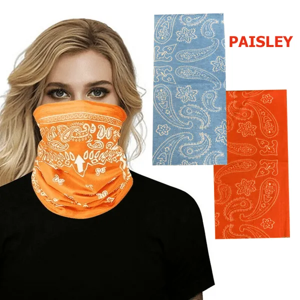 2 Piece: Neck Gaiter Bandana Face Mask