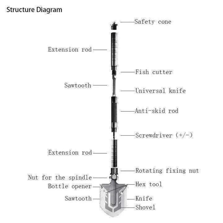 23-in-1 Multi-Purpose Tactical Shovel