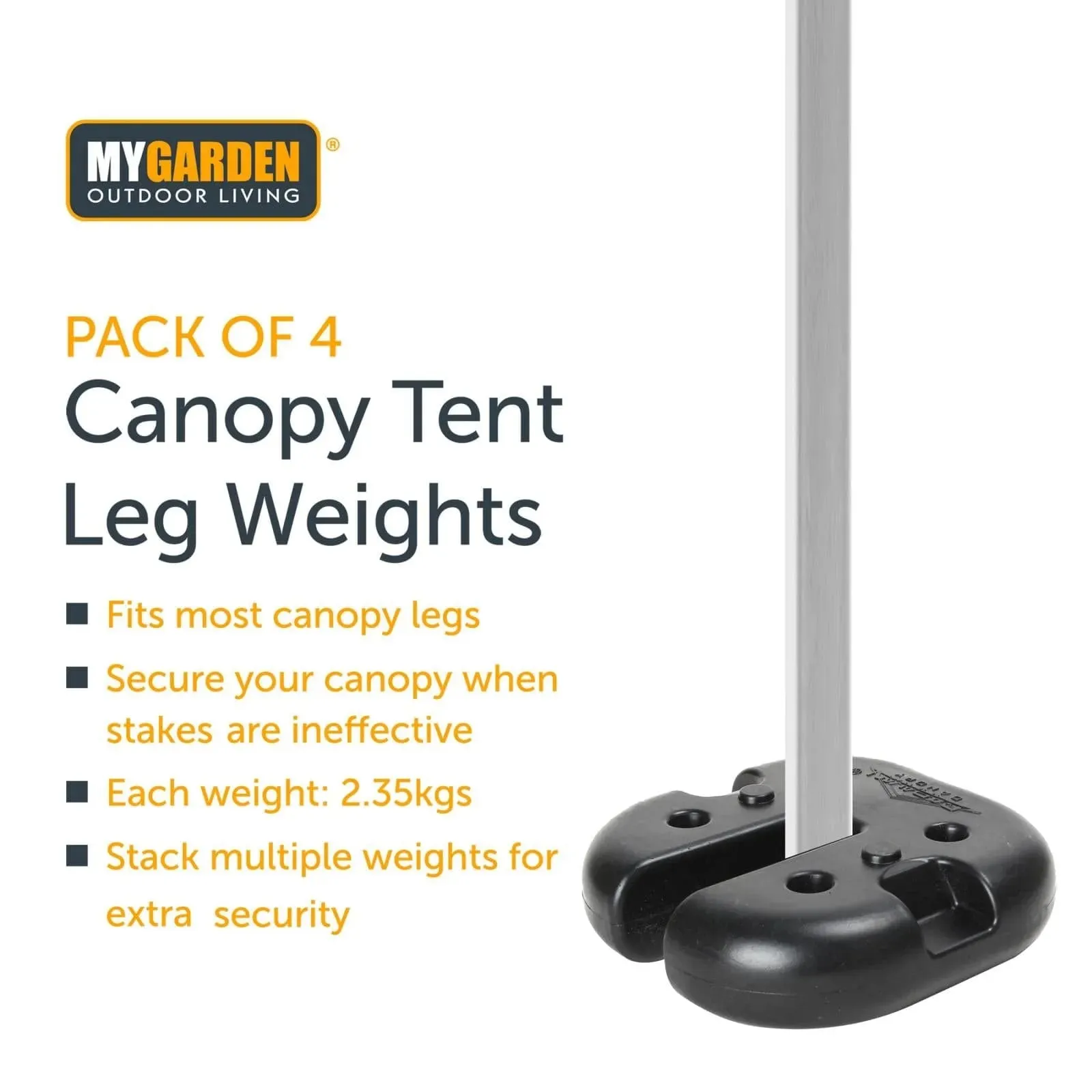 4 Piece Square Canopy Leg Weights for Gazebos, Marquees and Market Stalls
