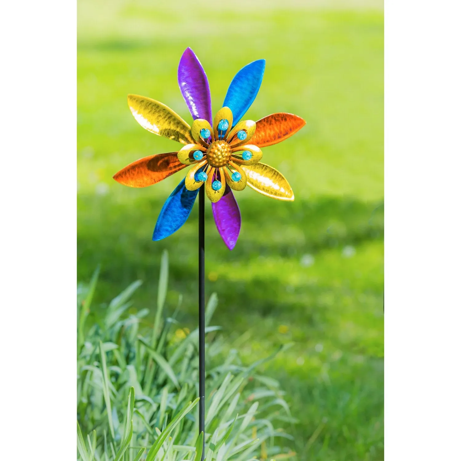 48"H Rainbow Windmill Wind Spinner Stake, 2 ASST.,47m3097