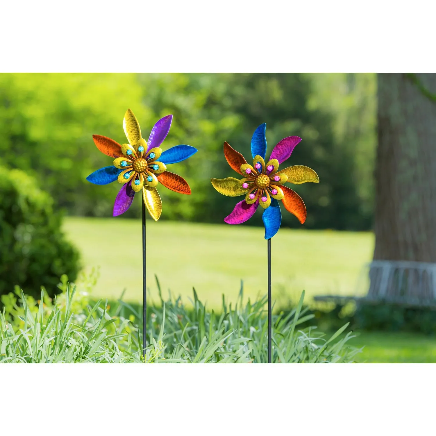 48"H Rainbow Windmill Wind Spinner Stake, 2 ASST.,47m3097