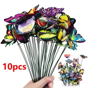 5-24Piece/Set 3D Simulation Butterflies Garden Yard Pot Planters Colorful Butterfly Stakes Decoration Outdoor Flower Pots Decor