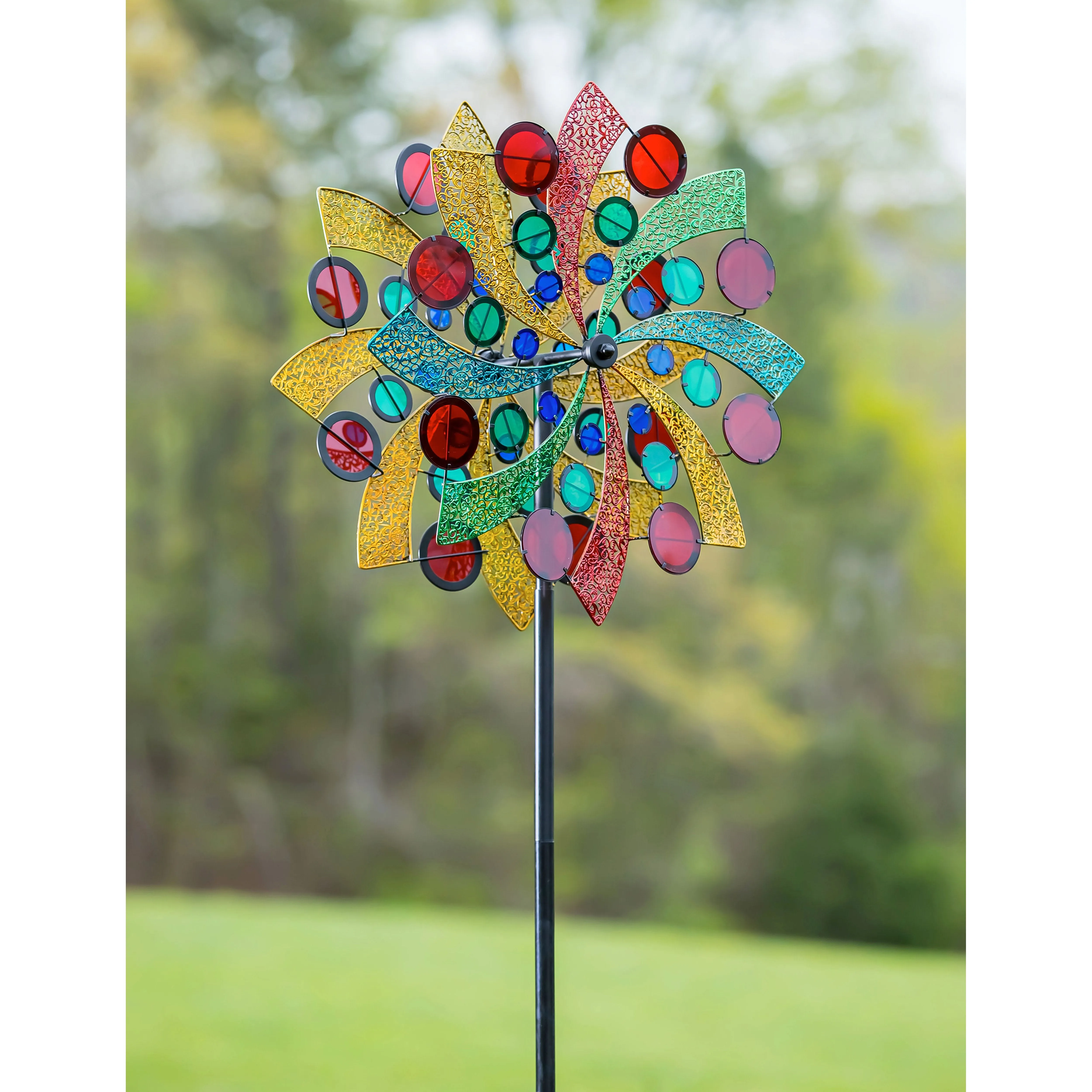 75" wind spinner, filigree sails with acrylic disks,47m4495