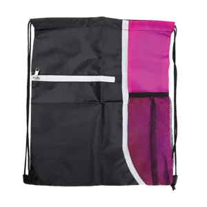 Adventure World Drawstring Bag With Pocket And Side Netting (Pink)