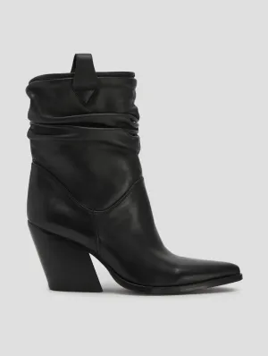 ALISON 80MM WRINKLED BOOT IN BLACK NAPPA -Woman