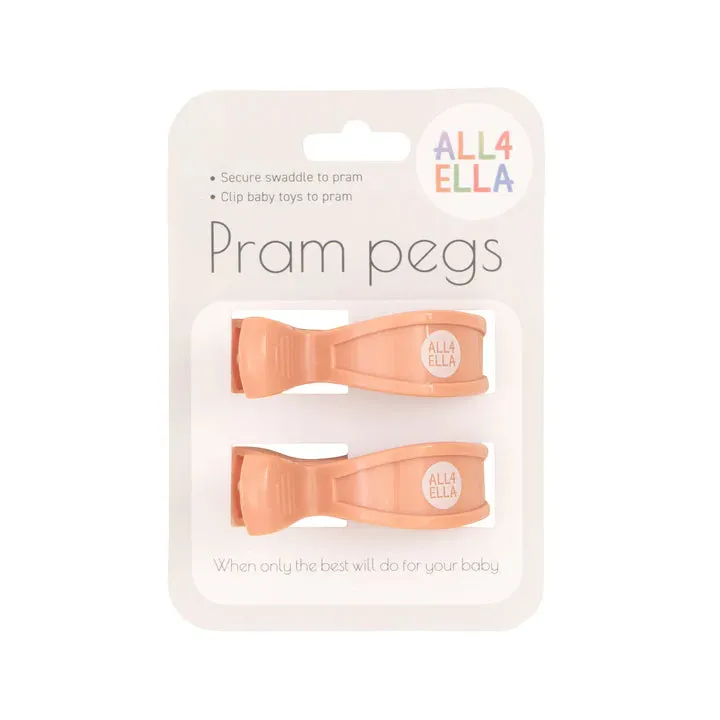 All4Ella Pram Pegs 2 Pack - Peach