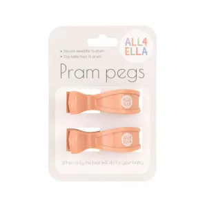 All4Ella Pram Pegs 2 Pack - Peach