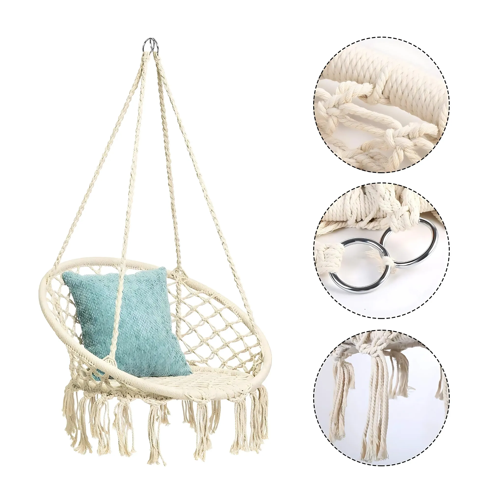 Anti-Rollover Outdoor Swing Hammock Indoor Anti-Tip Hammock Hanging Chair for Adults & Kids, Perfect for Camping, Dorms, and Picnic