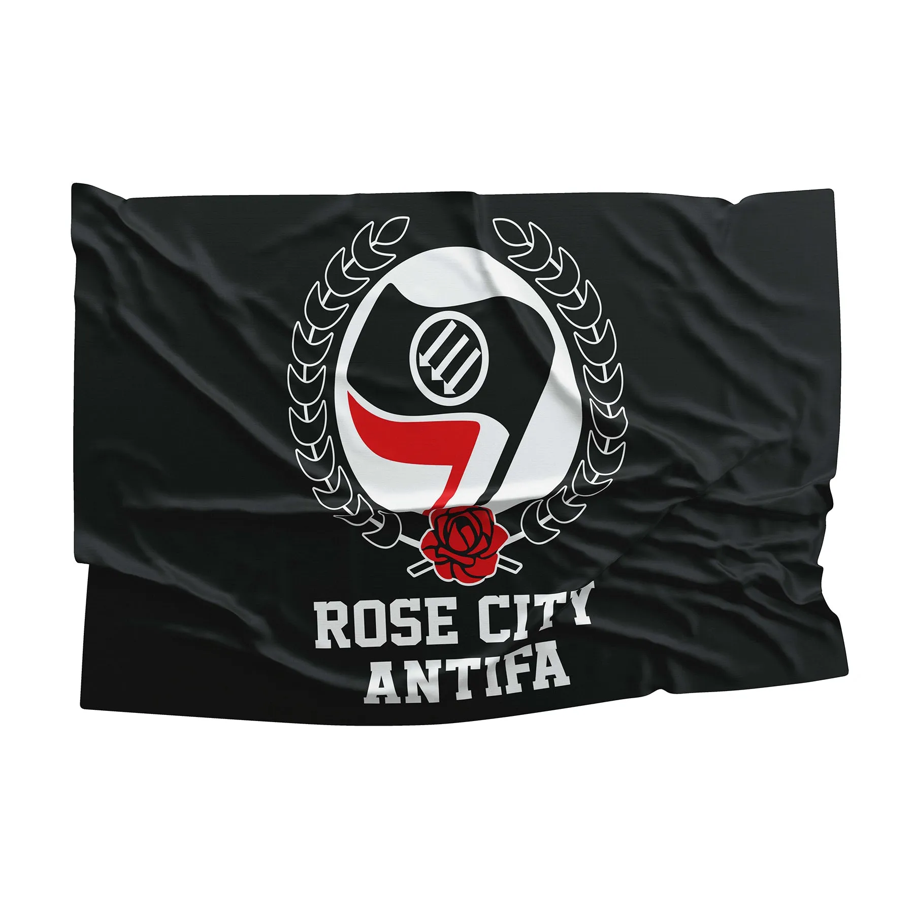 Antifa Rose City Anti-Fascist & Anti-Racist Political Movement USA Flag Banner