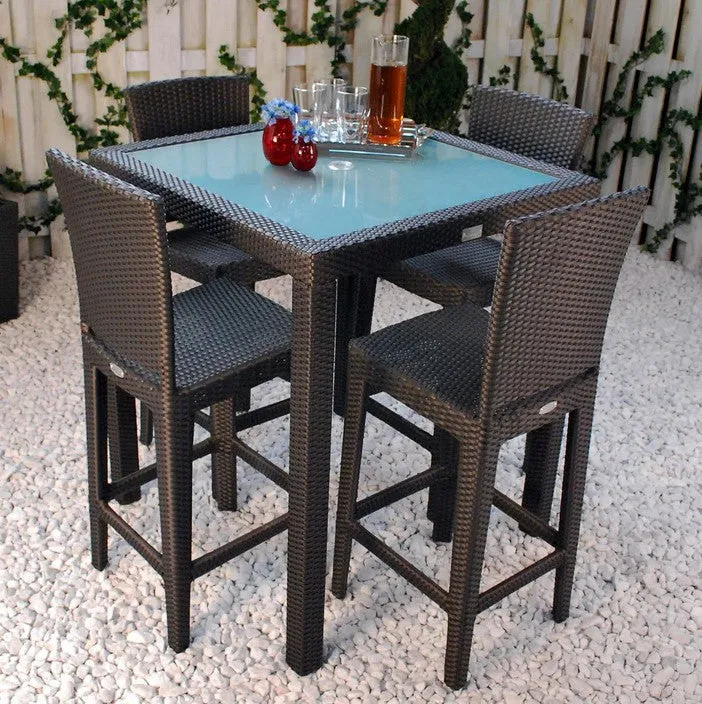Aria Bar Table with Tempered Glass Top