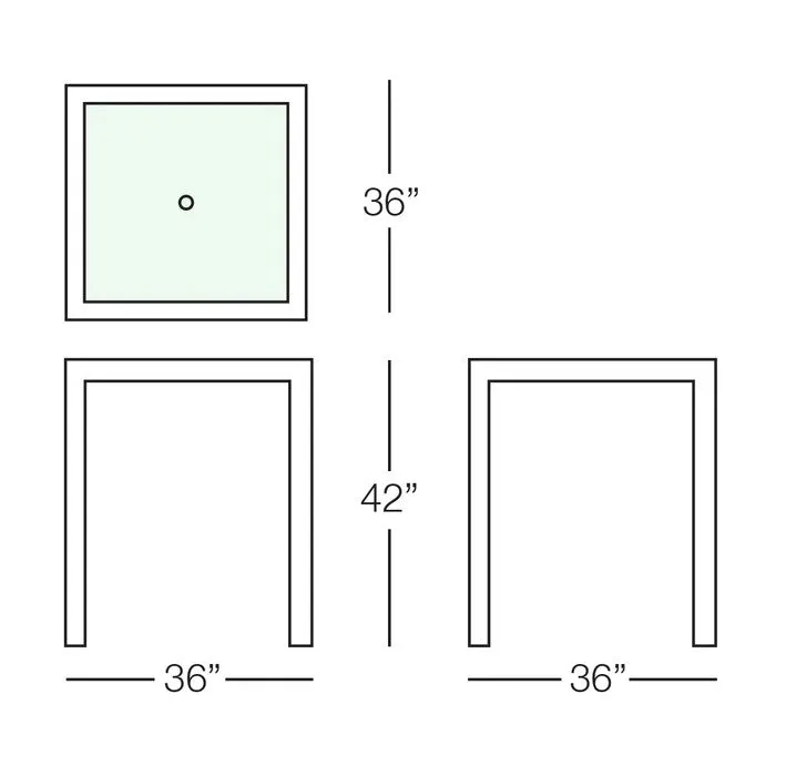 Aria Bar Table with Tempered Glass Top