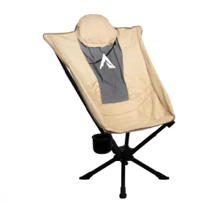 Aurora Luxury Camp Chair with Cup Holder - Beige - TOK