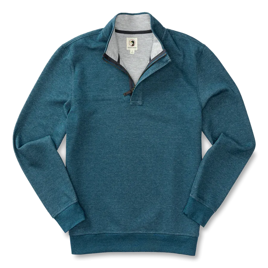Bearing Pique 1/4 Zip Pullover (Mirror Lake Blue)
