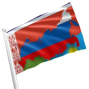 Belarus and Russia Together Flag Banner