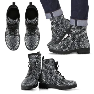 Black and White Mandala Men's Boots