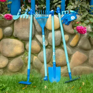 Blue Dinosaur Kids Gardening Set| Real Sturdy Steel Tool set with Gloves