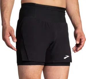 Brooks 5 Inch High Point 2.0 2 In 1 Mens Running Shorts - Black