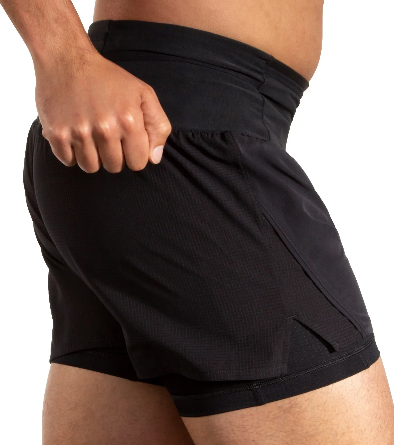 Brooks 5 Inch High Point 2.0 2 In 1 Mens Running Shorts - Black