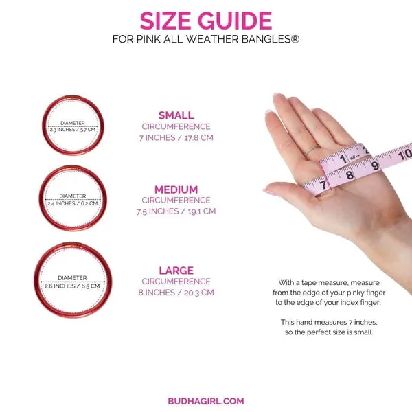 BuDhaGirl All Weather Bangles - BDG Pink Set of 6