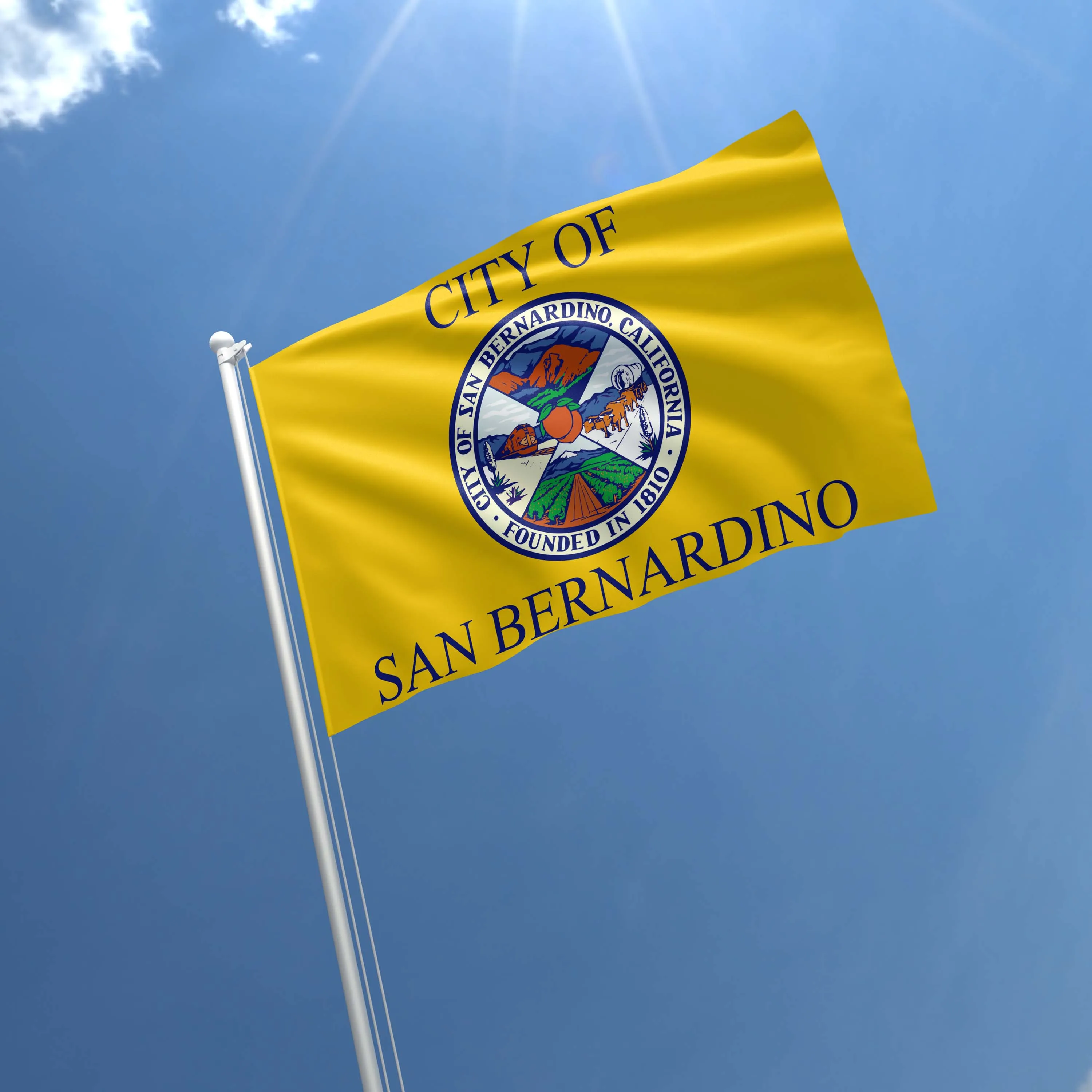 California State County of San Bernardino Cities USA United States of America Flag Banner
