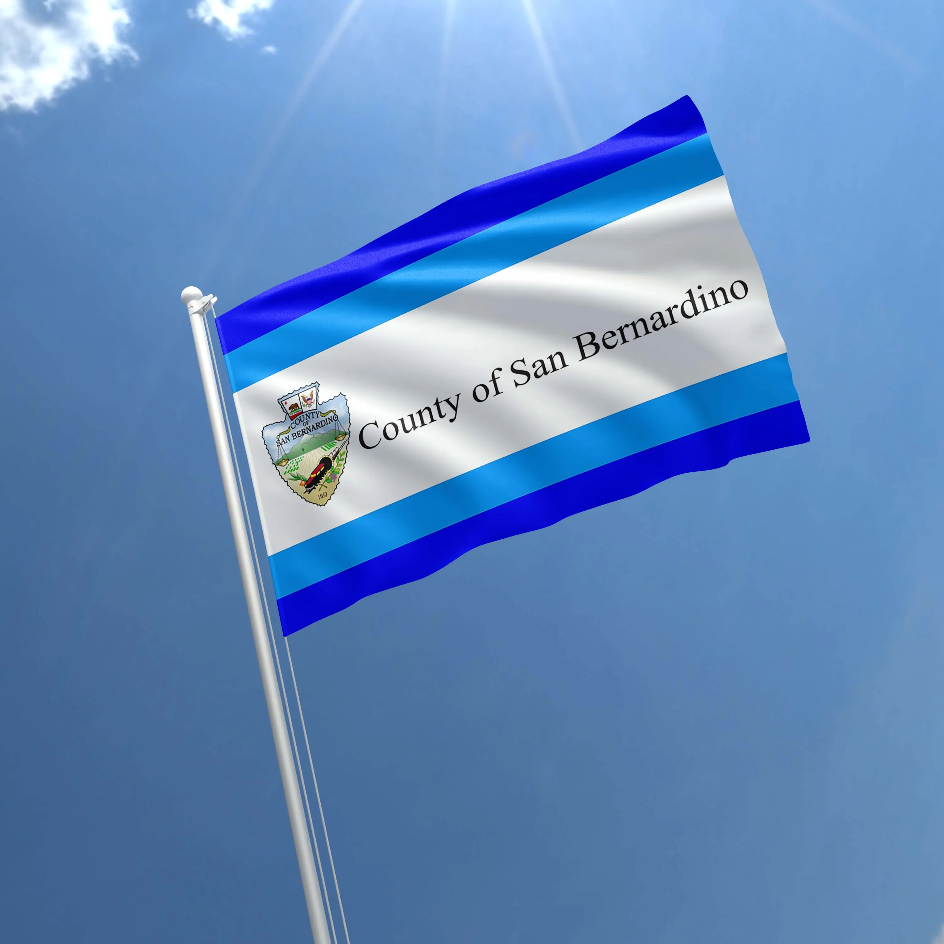 California State County of San Bernardino Cities USA United States of America Flag Banner