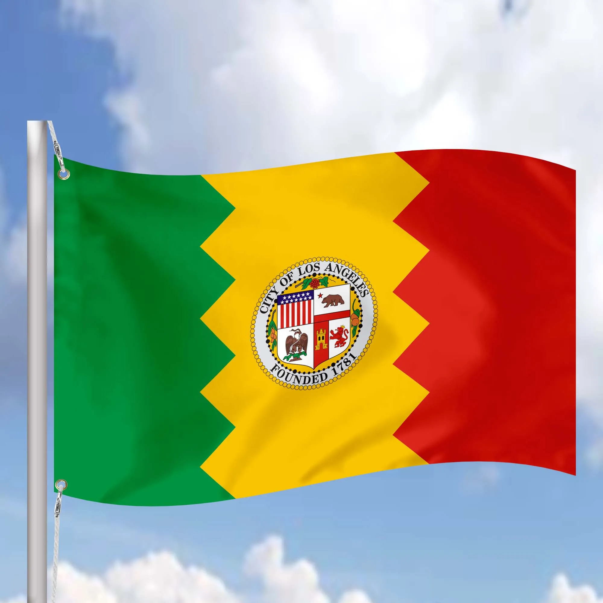 California State Los Angeles County Cities USA United States of America Flag Banner