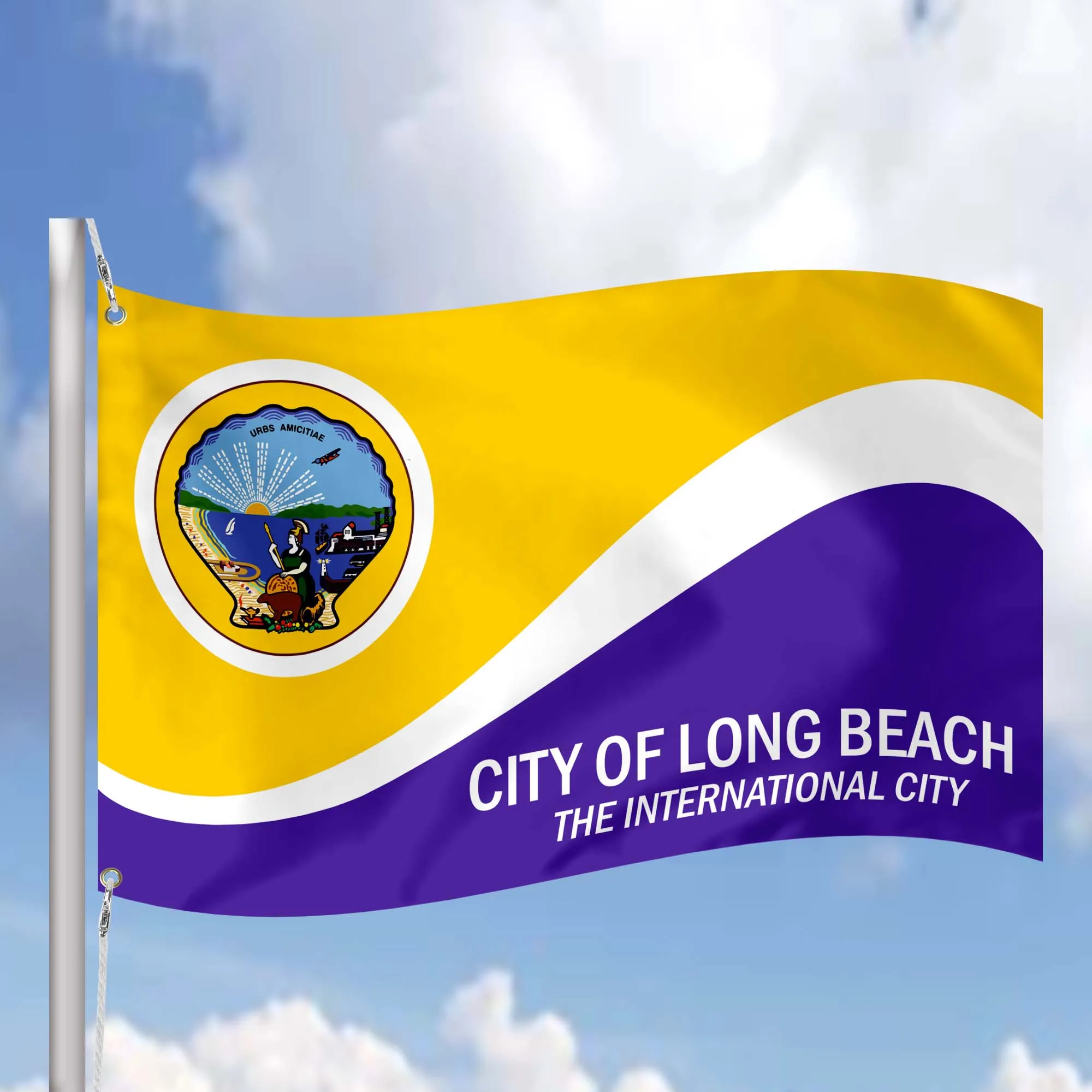 California State Los Angeles County Cities USA United States of America Flag Banner