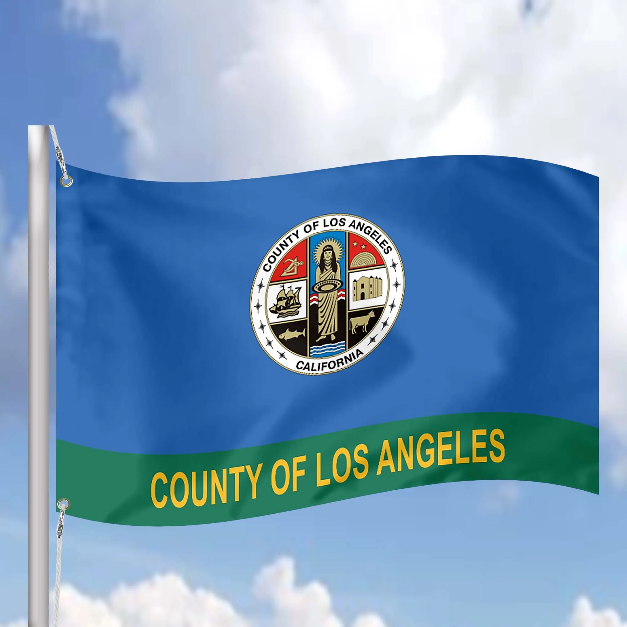 California State Los Angeles County Cities USA United States of America Flag Banner