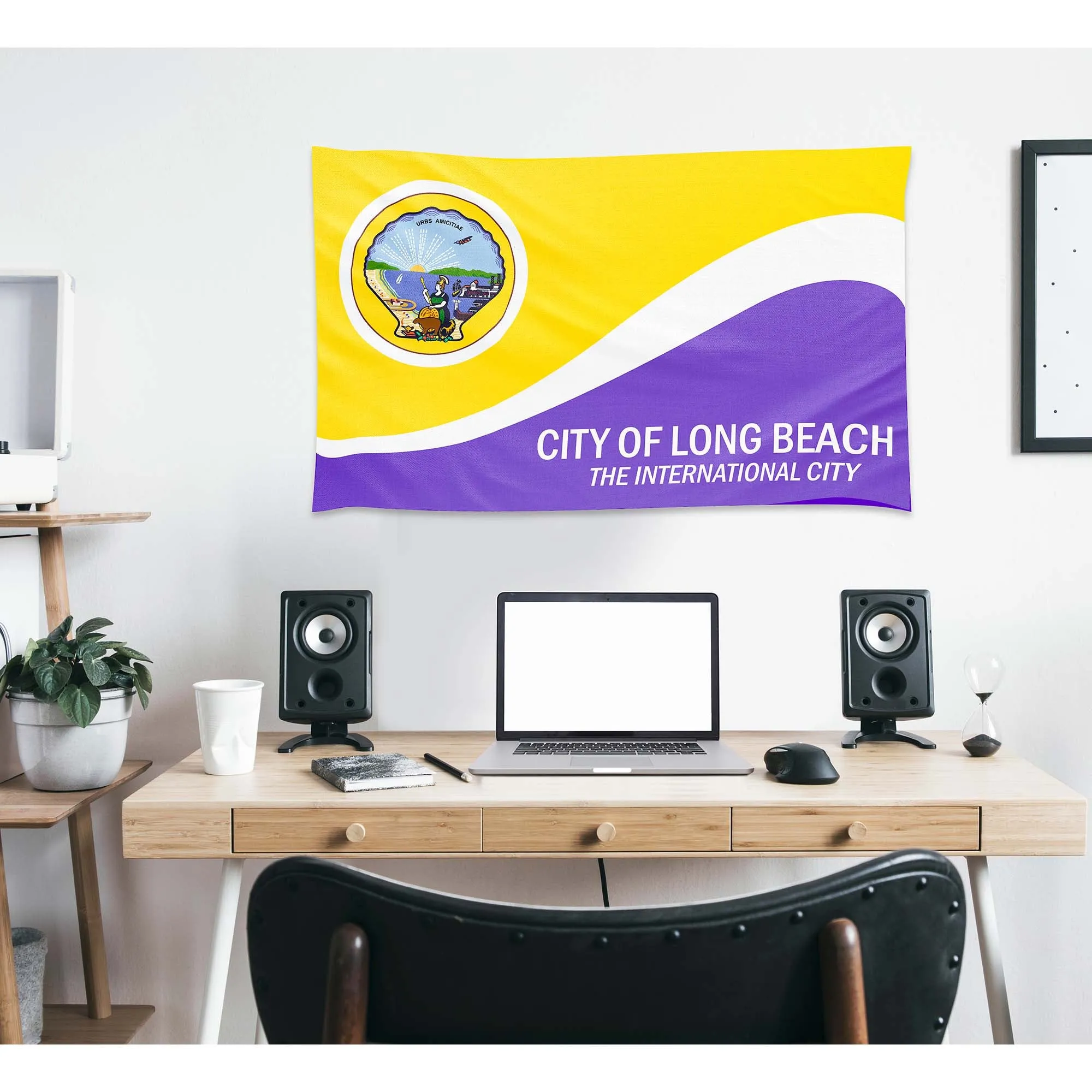 California State Los Angeles County Cities USA United States of America Flag Banner