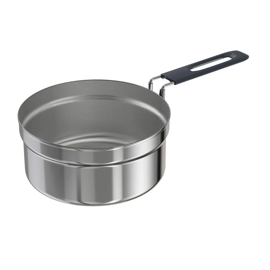 Camping and bivouacking cooking set in stainless steel 100 - 2 persons-10 items.