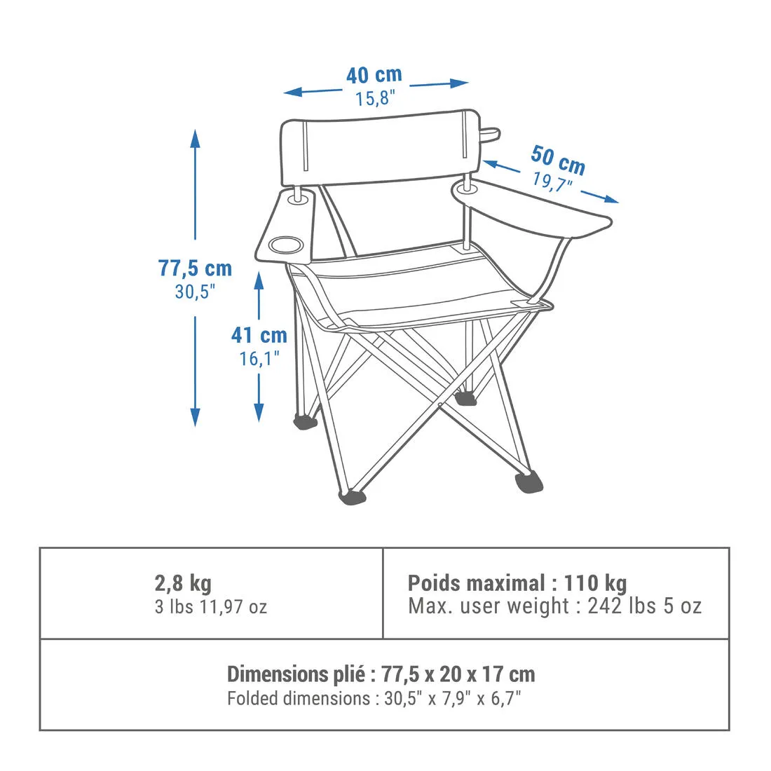 Camping Folding Armchair - Basic
