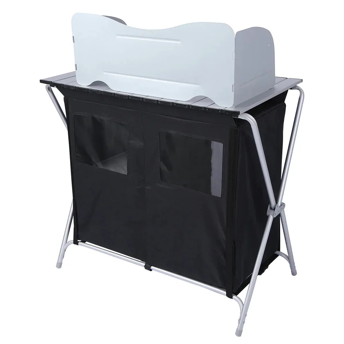 Camping Table with Roll Up Table Top and Storage