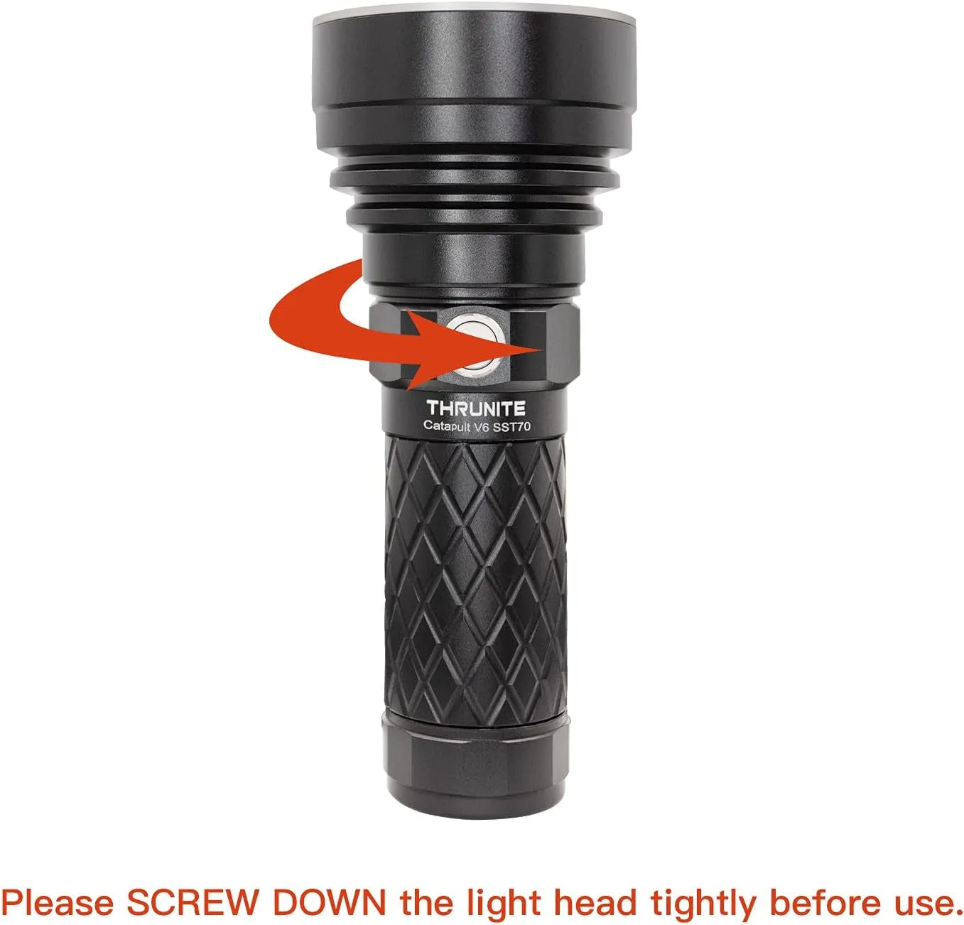 Catapult V6 SST70 USB-C Rechargeable Flashlight, 2836 Lumens, 692M Long Beam Distance, High-Performance LED Searchlight for Tactical, Camping, and Hiking, Black, Cool White - CW