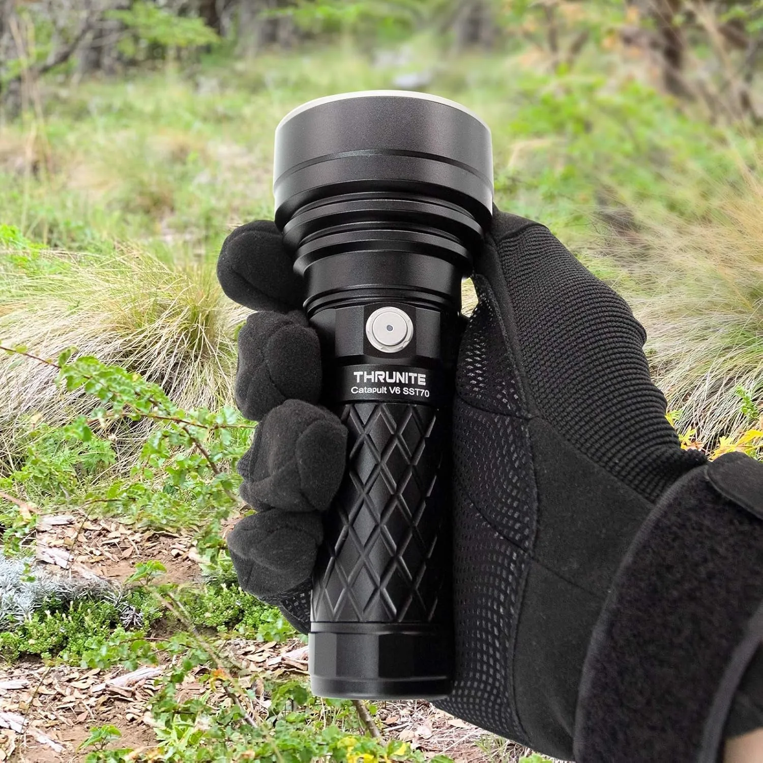 Catapult V6 SST70 USB-C Rechargeable Flashlight, 2836 Lumens, 692M Long Beam Distance, High-Performance LED Searchlight for Tactical, Camping, and Hiking, Black, Cool White - CW