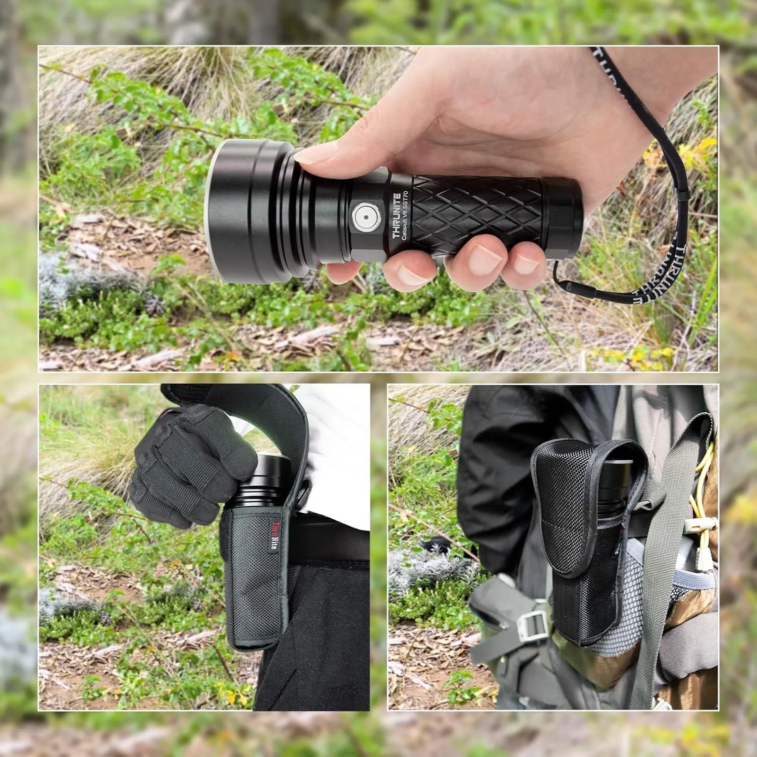 Catapult V6 SST70 USB-C Rechargeable Flashlight, 2836 Lumens, 692M Long Beam Distance, High-Performance LED Searchlight for Tactical, Camping, and Hiking, Black, Cool White - CW