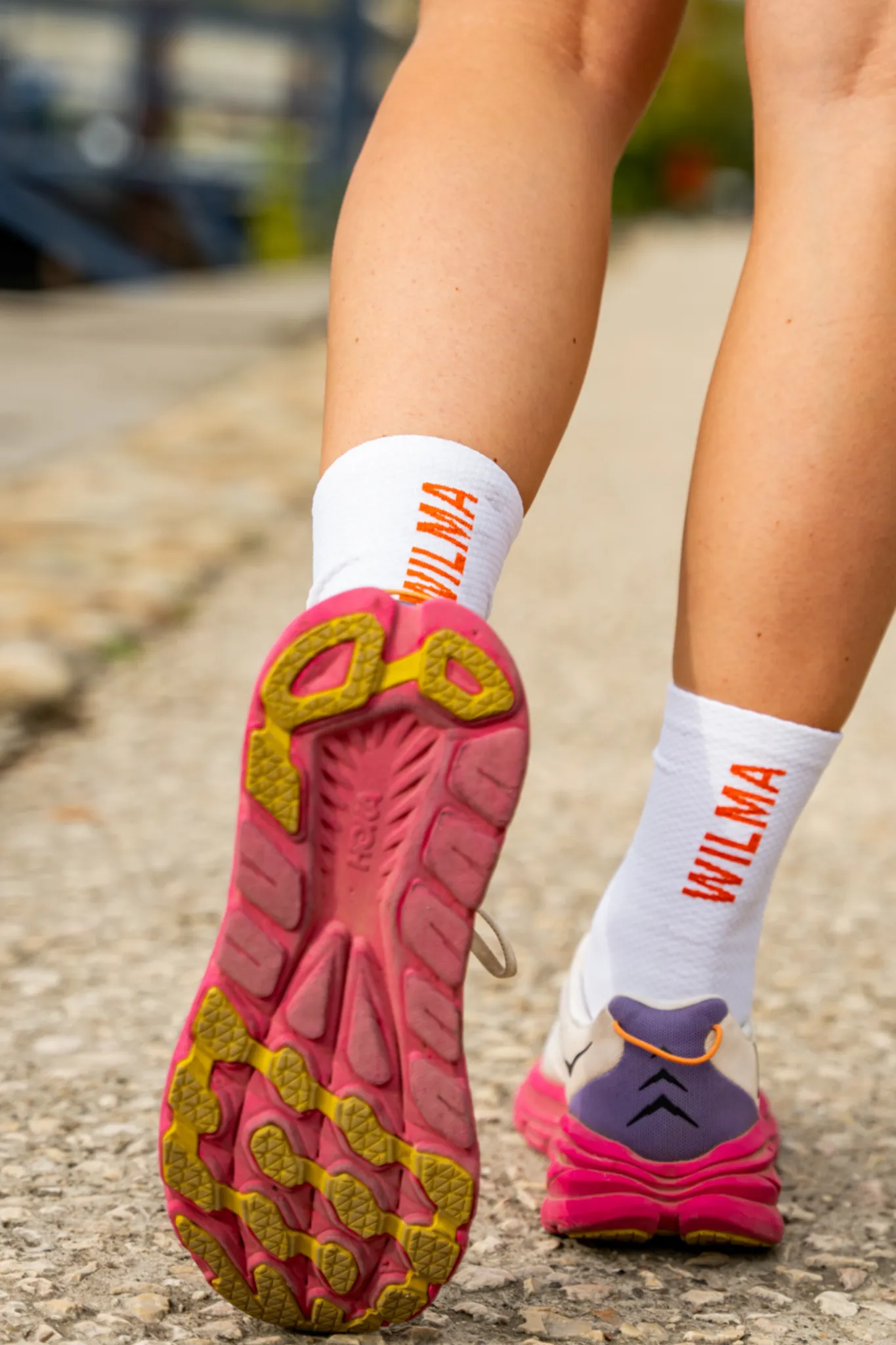 Chaussettes écru/orange - Rollande