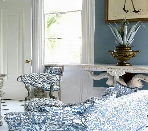 China Seas Fabric: Nairobi - Custom Leaf on Vellum Suncloth