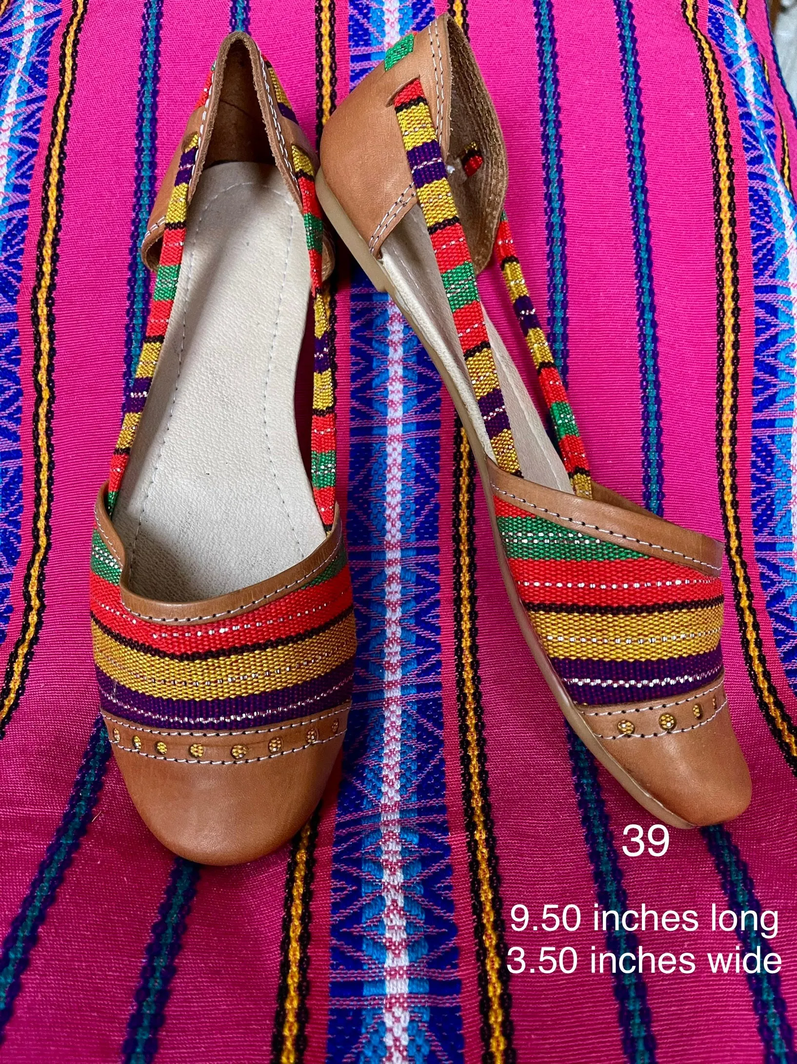 Colorful Leather Slides - Zapatias Multi Colores de Cuero