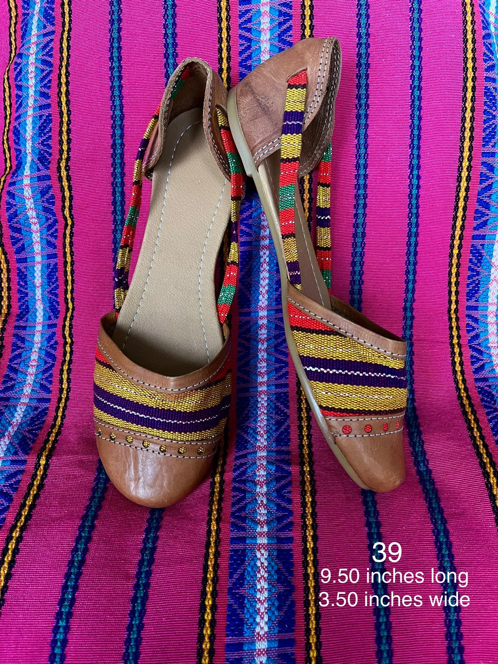 Colorful Leather Slides - Zapatias Multi Colores de Cuero
