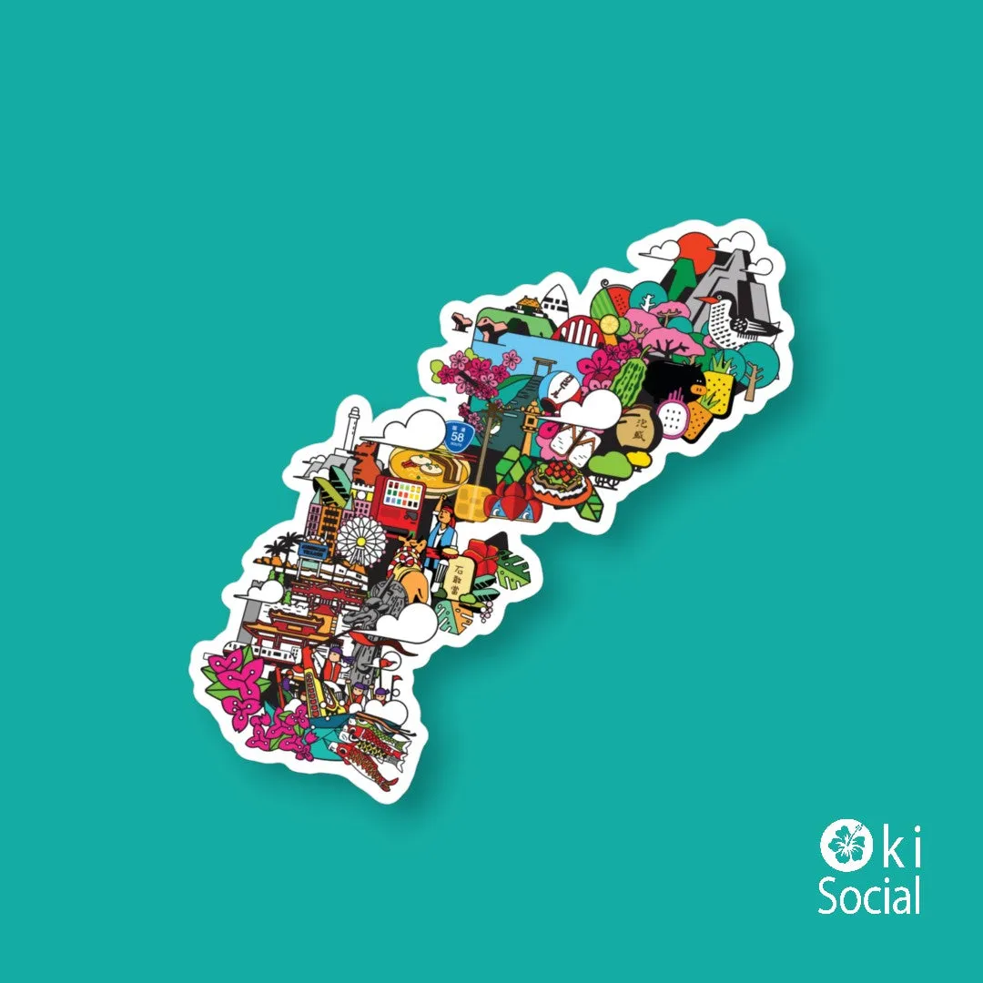 Colorful Okinawa Bubble-Free Sticker