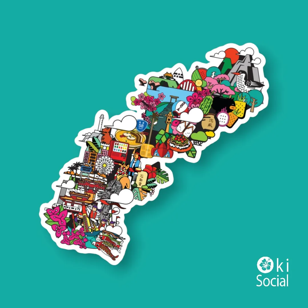 Colorful Okinawa Bubble-Free Sticker
