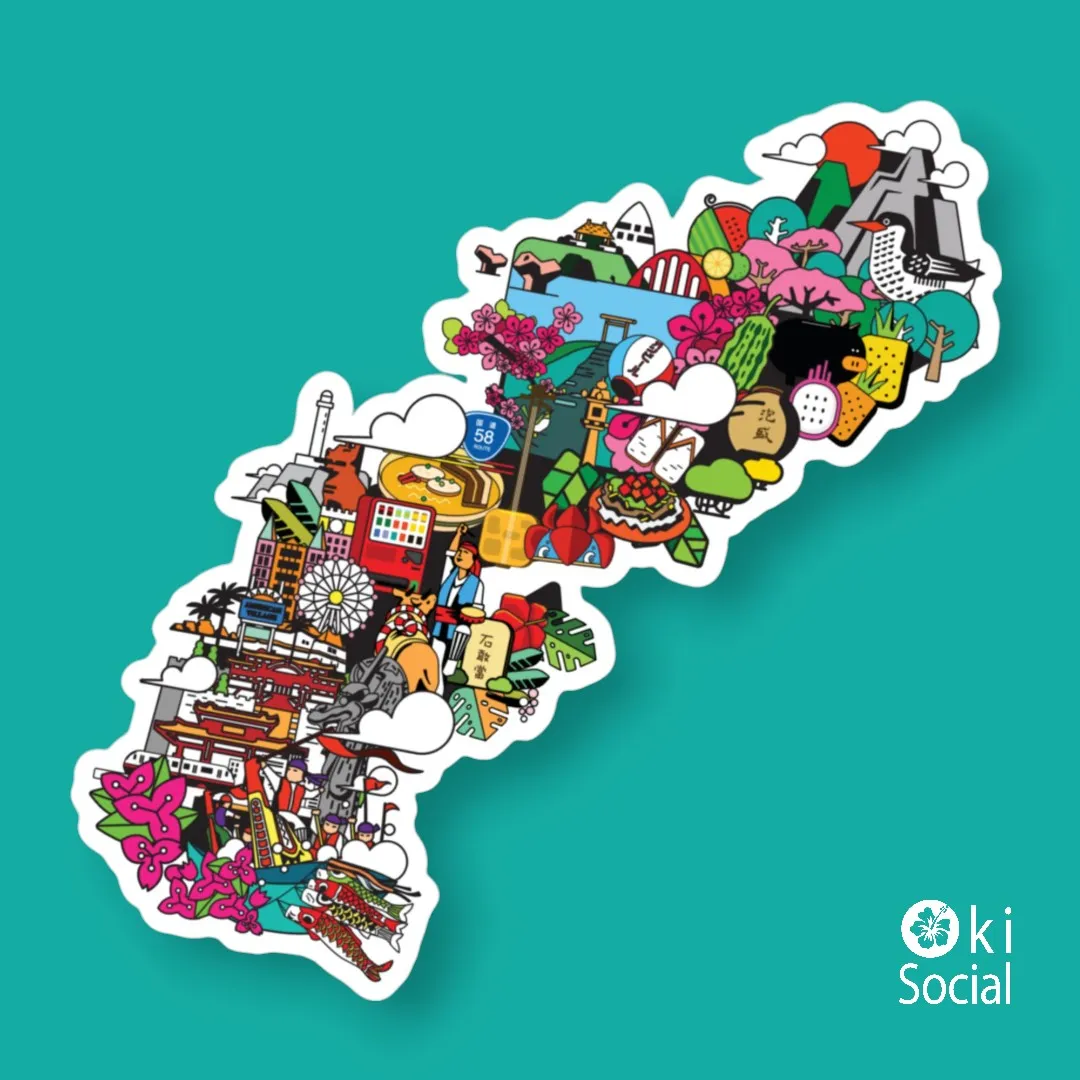Colorful Okinawa Bubble-Free Sticker