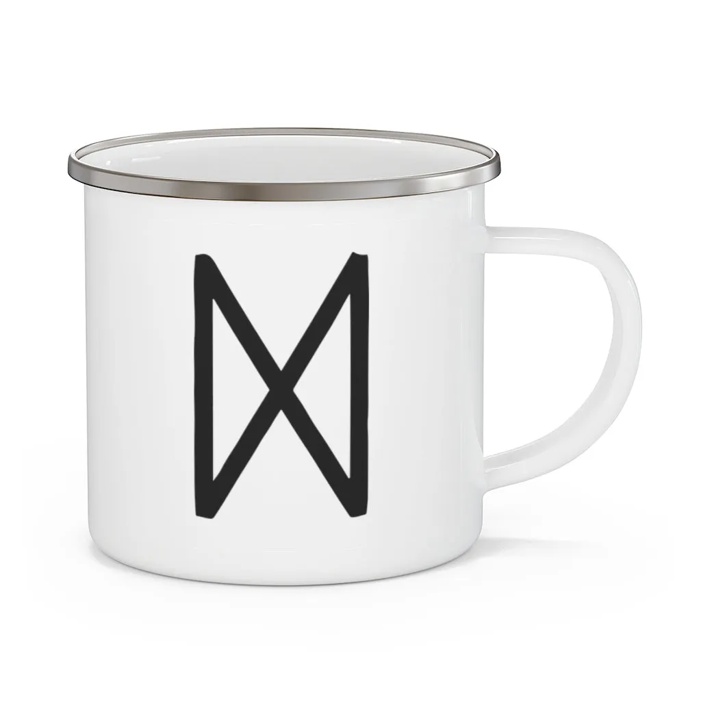 Dagaz (Day) Viking Rune Enamel Camping Mug