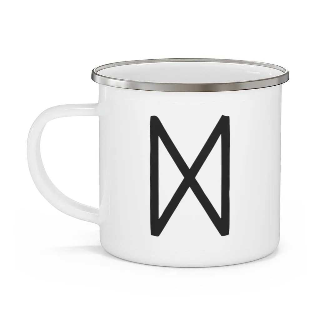 Dagaz (Day) Viking Rune Enamel Camping Mug